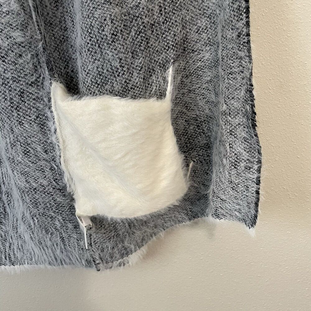 NEW Kut From The Kloth Open Front Cardigan Womens XS Buffalo Plaid Black White - Picture 10 of 12